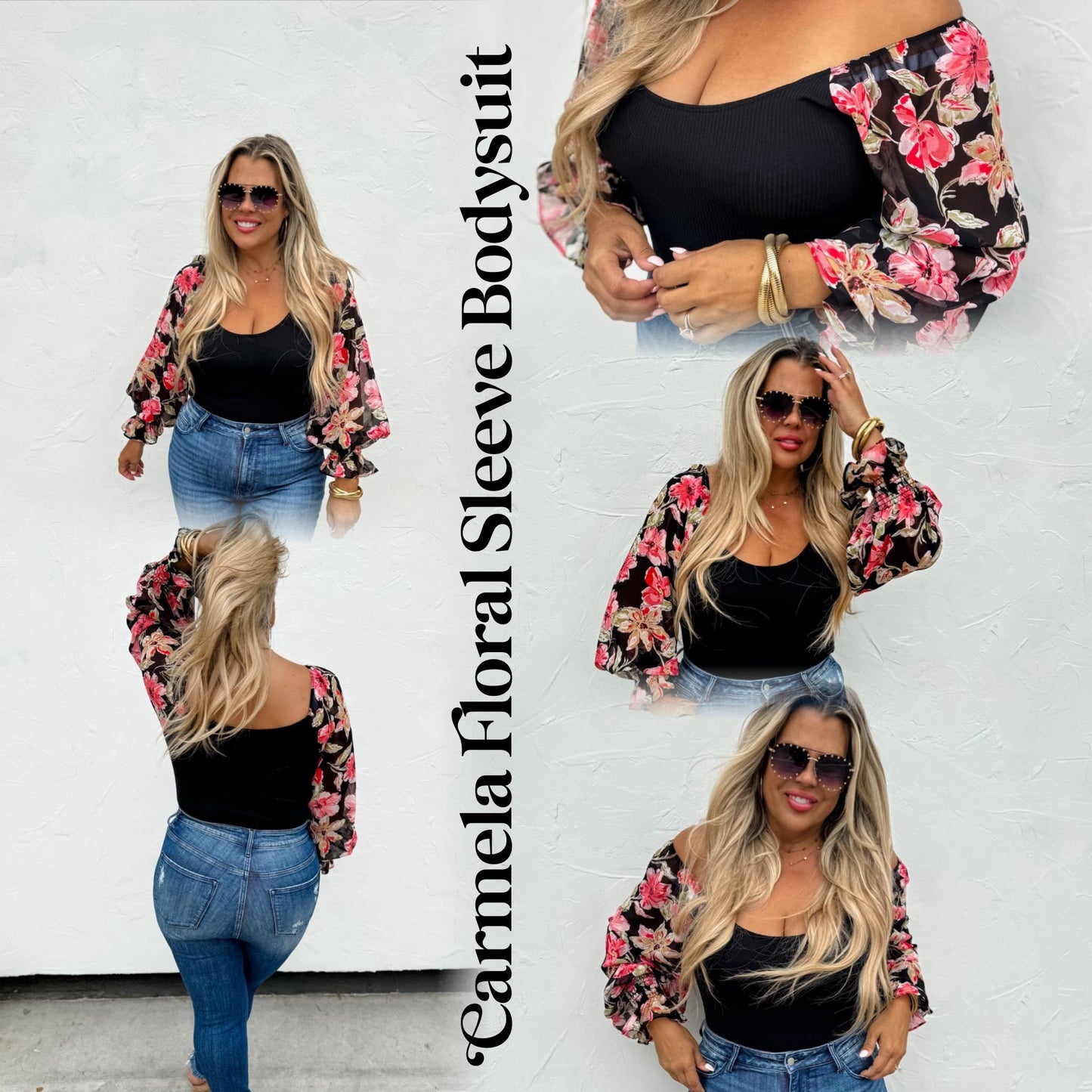 CARMELA FLORAL SLEEVE BODYSUIT