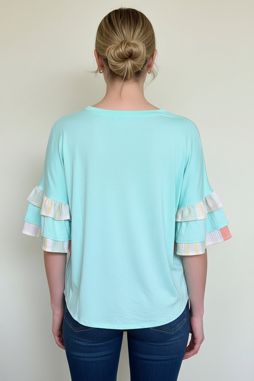Tiered Ruffle Sleeve Top
