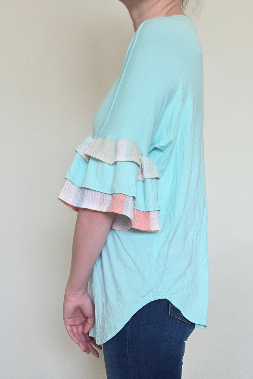 Tiered Ruffle Sleeve Top
