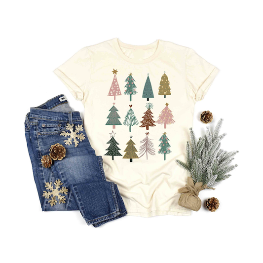 Boho Christmas Trees Graphic Tee